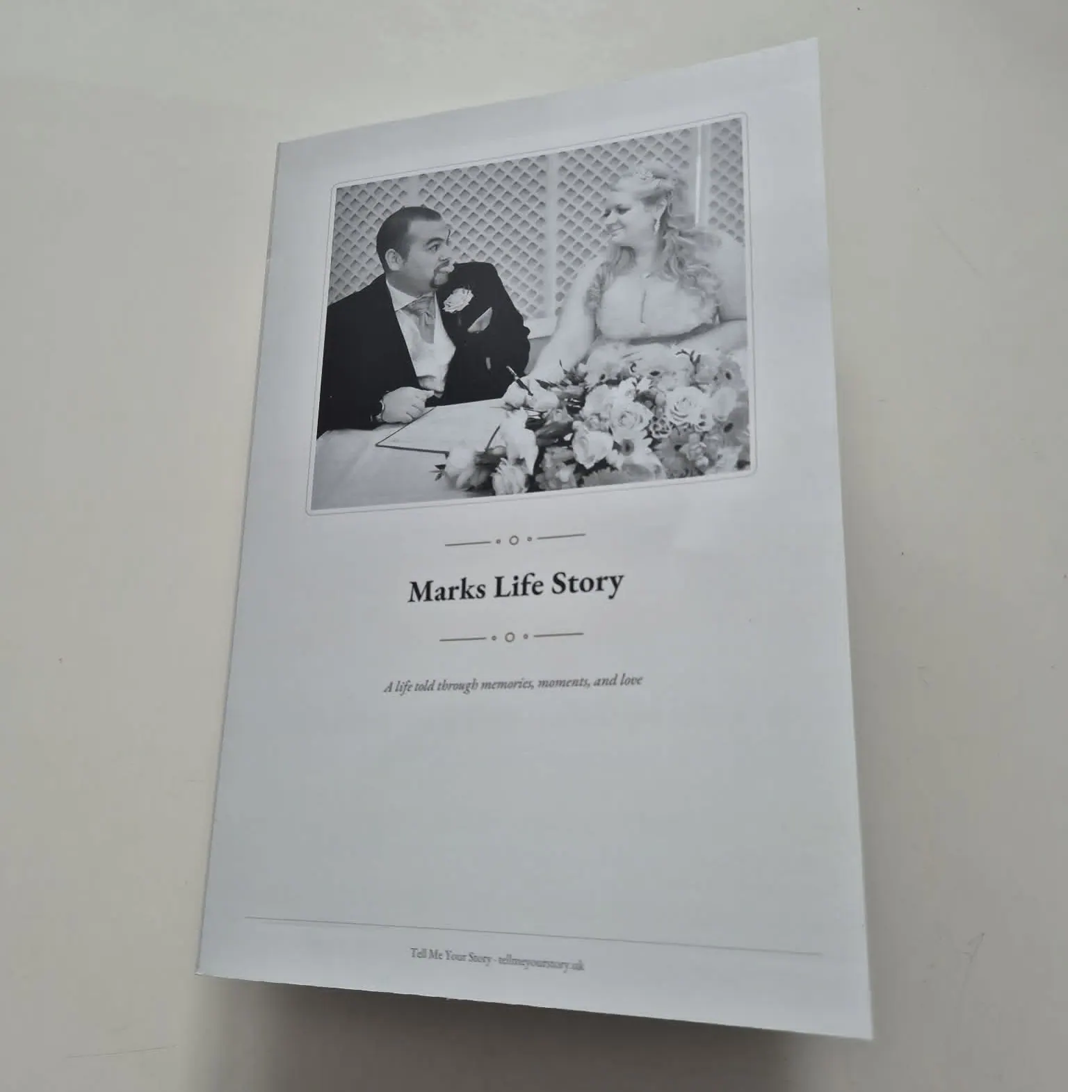 Physical printed keepsake book
