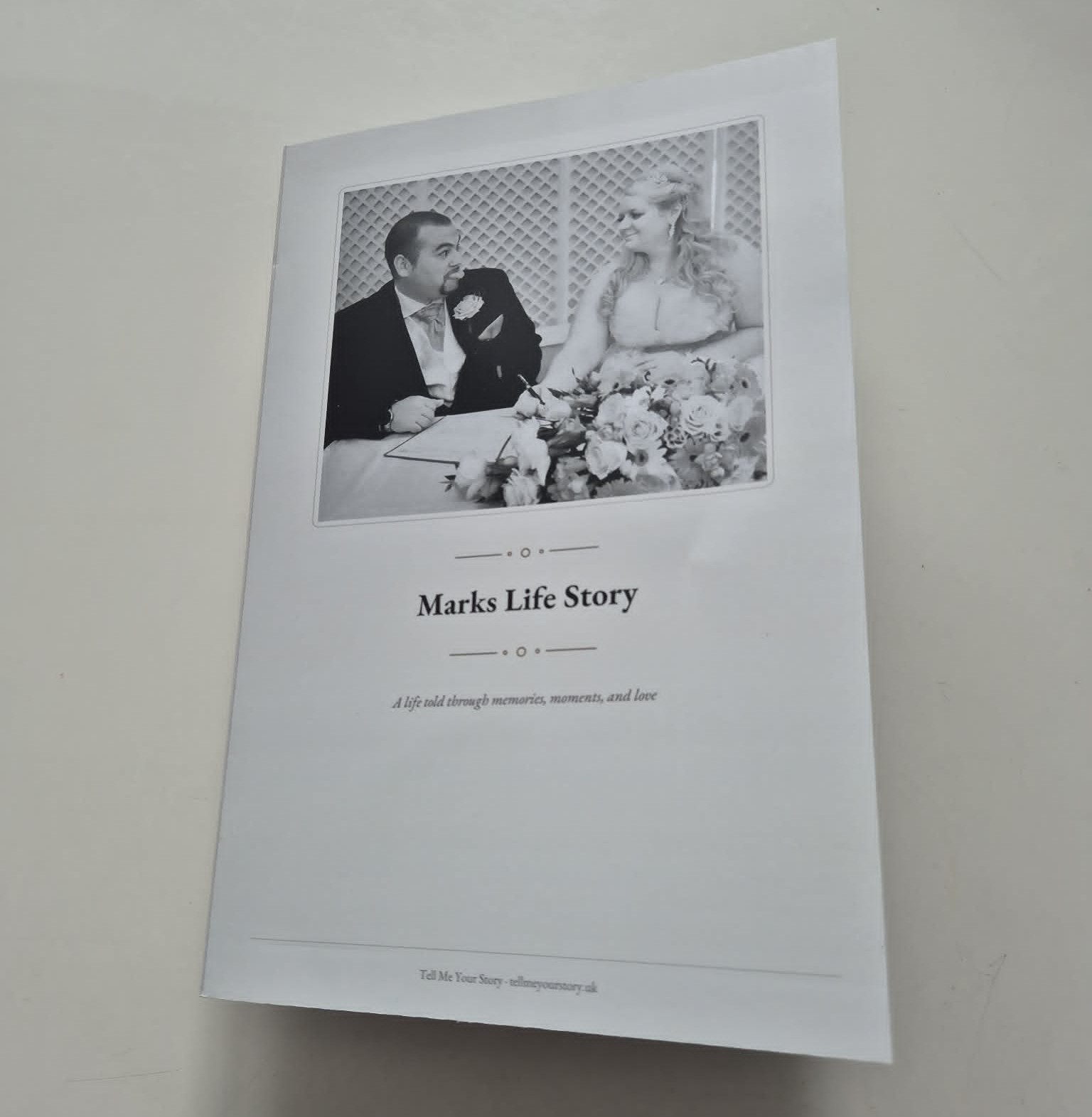 Printed Tell Me Your Story keepsake book